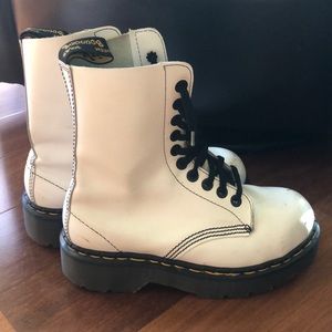 VINTAGE Dr. Martins steel-toe White